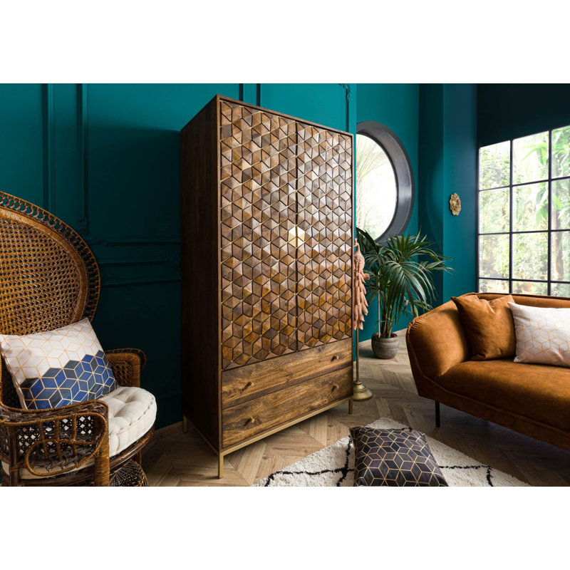 Solid Wood Wardrobe, Oiled brown