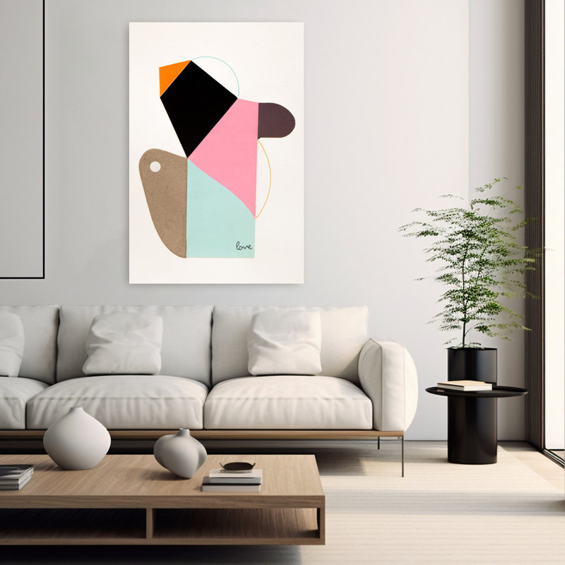 Art contemporain contemporain abstrait géométrique, H 60 po x l 40 po