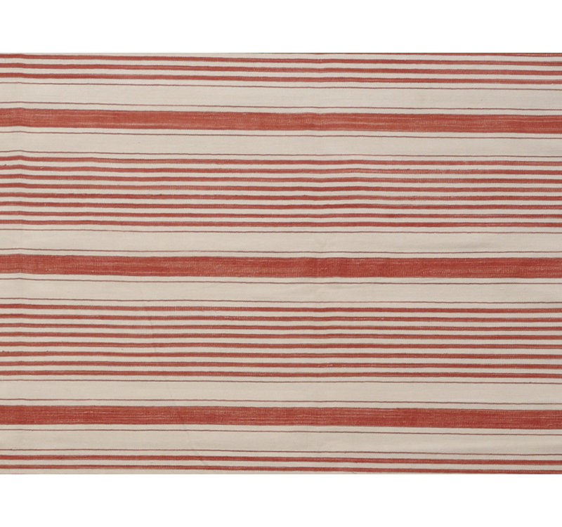 Striped Area Rug in Red/Cream