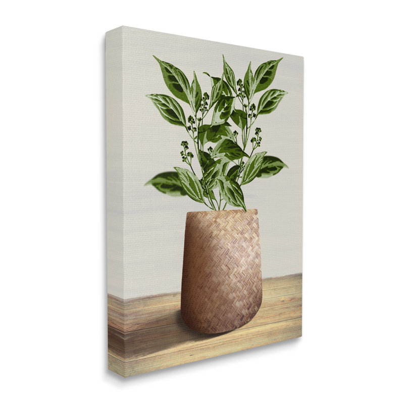 Plante en pot tissé par Marcus Prime, H 40 po x l 30 po x P 1,5 po