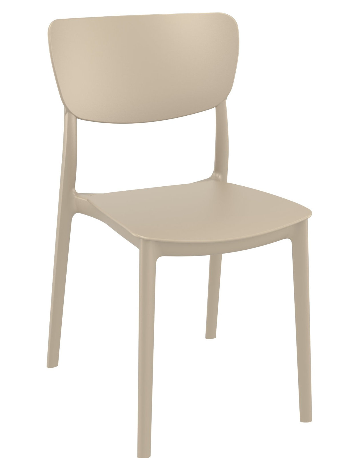 Farrah Stackable Patio Side Chair, Taupe