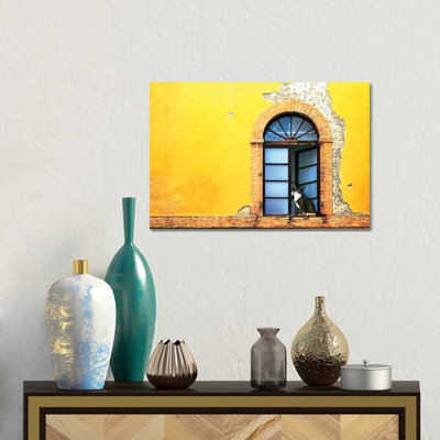 Cat In Window Of Old Building by Susan Richey - Gallery-Wrapped Canvas Giclée on Canvas