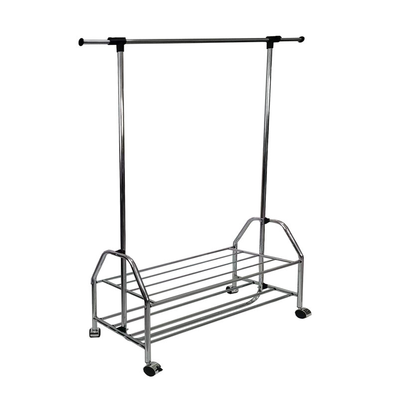 Chrome Metal Clothes Rack Extendable Bar