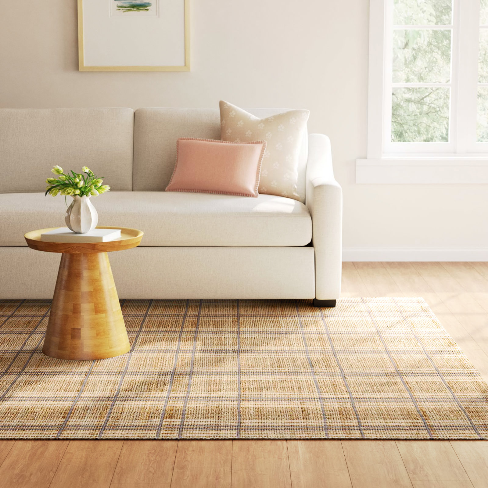 Judy Natural / Stone Area Rug, Rectangle 7'9" x 9'9"