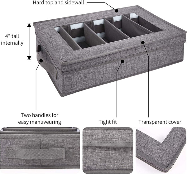 Flatware Utensil Silverware Storage Box chest case double drawer wood  Wallace