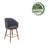 28'' Velvet Upholstered Bar Stool with Rubberwood Legs-885176849