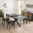 Retro Rectangular Stretch Dining Table, Stylish Simple Metal Dining Chair, Combination Set