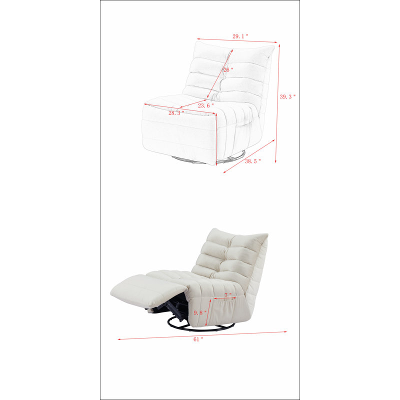 Comfortable Rotatable Lounge Chair with Side Pocket for Relaxation, Yellow