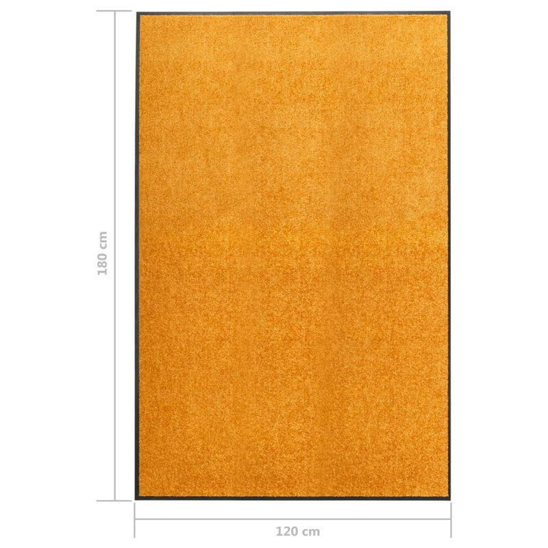 Deirore Non-Slip Indoor / Outdoor Doormat, Orange, 0.9cm H x 180cm W x 120cm L