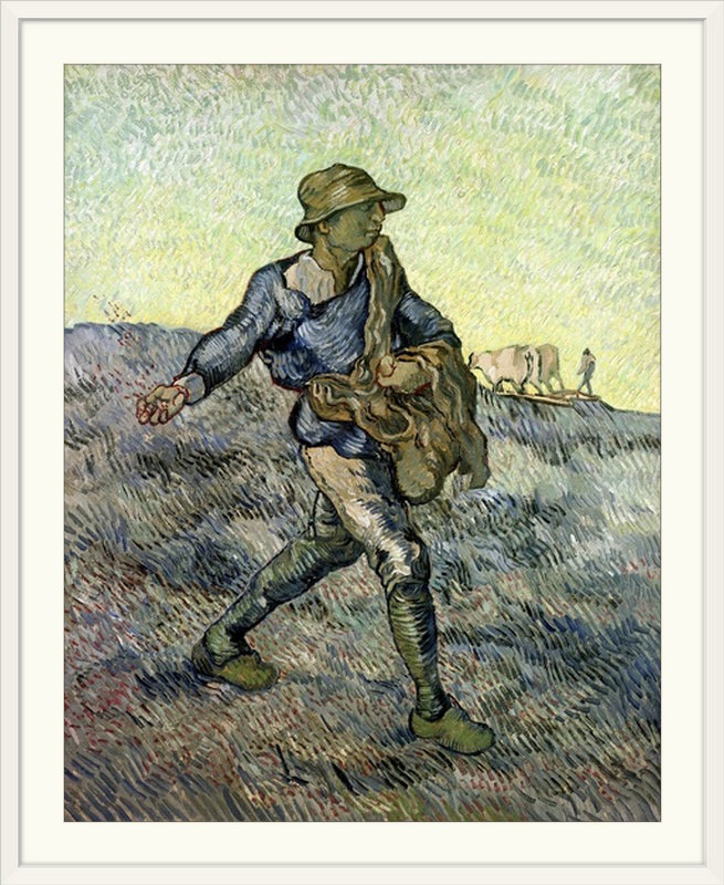 «The Sower (After Millet) 1890» par Vincent Van Gogh, reproduction d'art, H 30 po x l 24 po x P 1,5 po, Toile