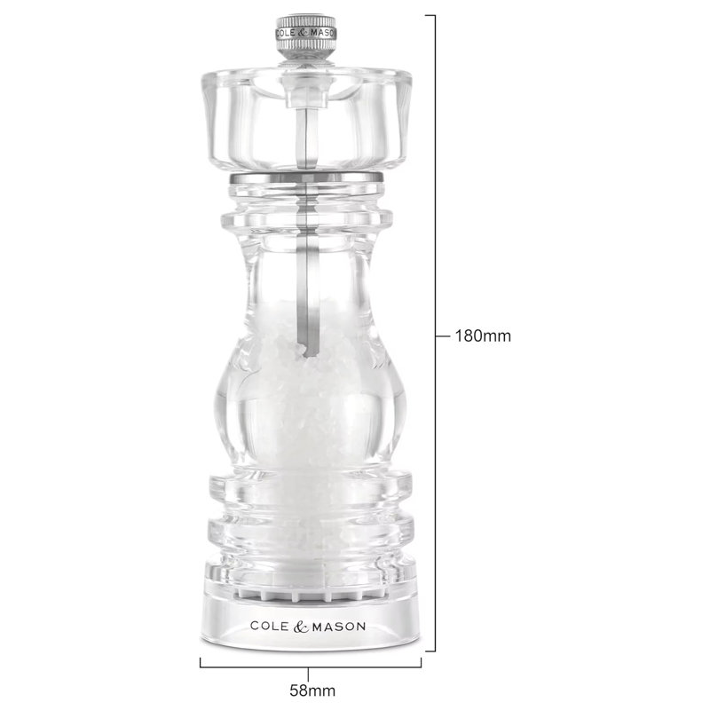 London Acrylic Salt Mill 180mm - Clear