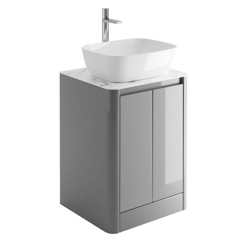 Dalessio 550mm Free-Standing Single Vanity, White, Light Grey