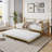 Twin Size Daybed Frame, Metal Daybed with Floral Headboard, Steel Slats Supports, Space-Saving Multifunctional for Living Room-470402918-470402913