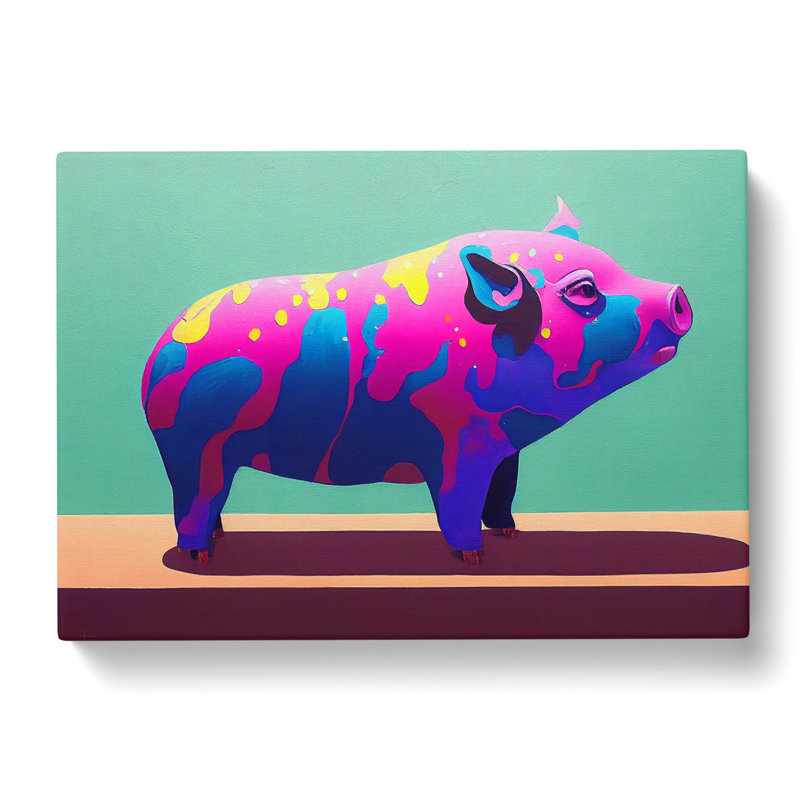 Dripping Pig Abstract - Wrapped Canvas, 35cm H x 50cm W x 3cm D