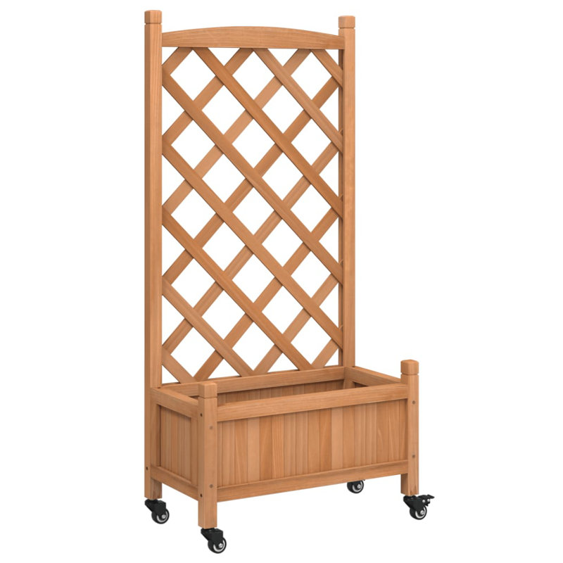 Wood Pot Planter, 46.3" H x 21.7" W x 11.6" D, Brown