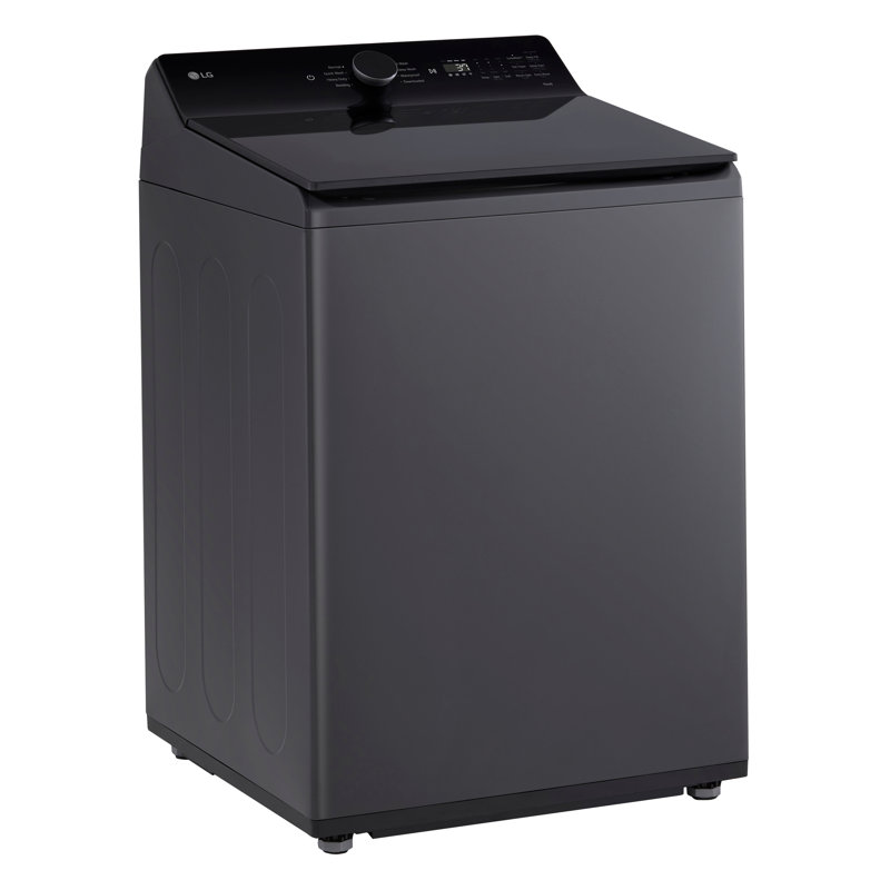 LG Mega Capacity Smart Top Load Washer with 4-Way® Agitator, EasyUnload & AI Sensing, 5.3 cu. ft., Black
