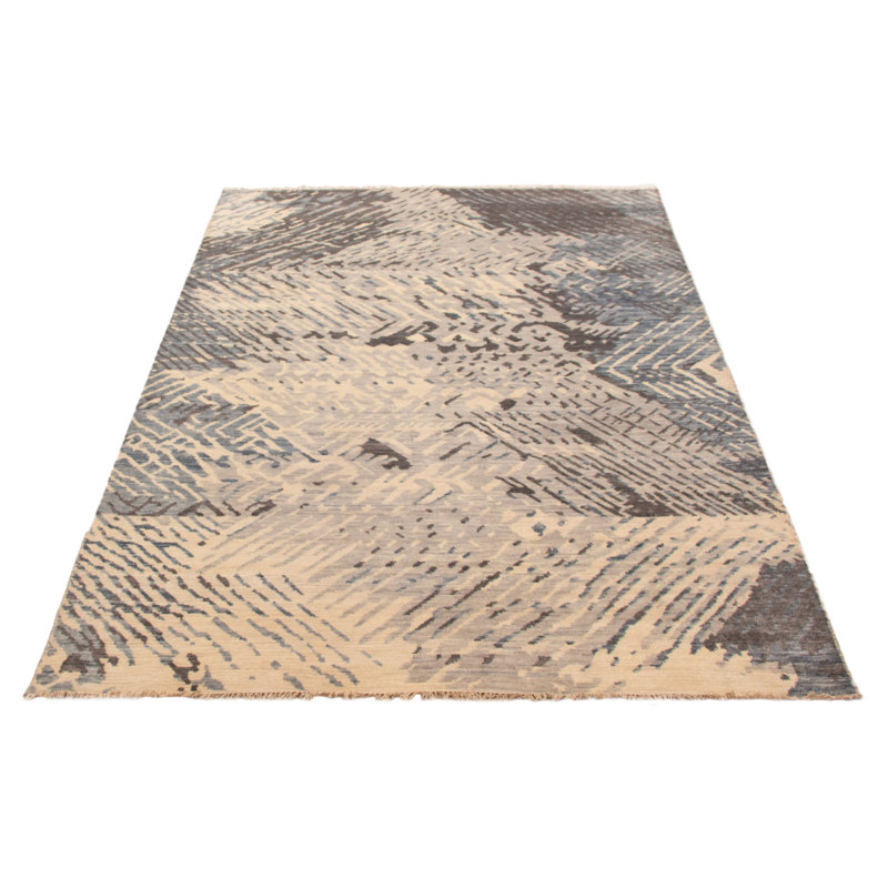 Tapis gris clair noué à la main One Of Kind Mystique 6 pi 7 po x 10 pi 4 po