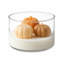 Bougies miniatures de 10 cm (4 pouces) parfumées à la pomme et à la citrouille, marron, orange et blanche, dans un pot en verre transparent