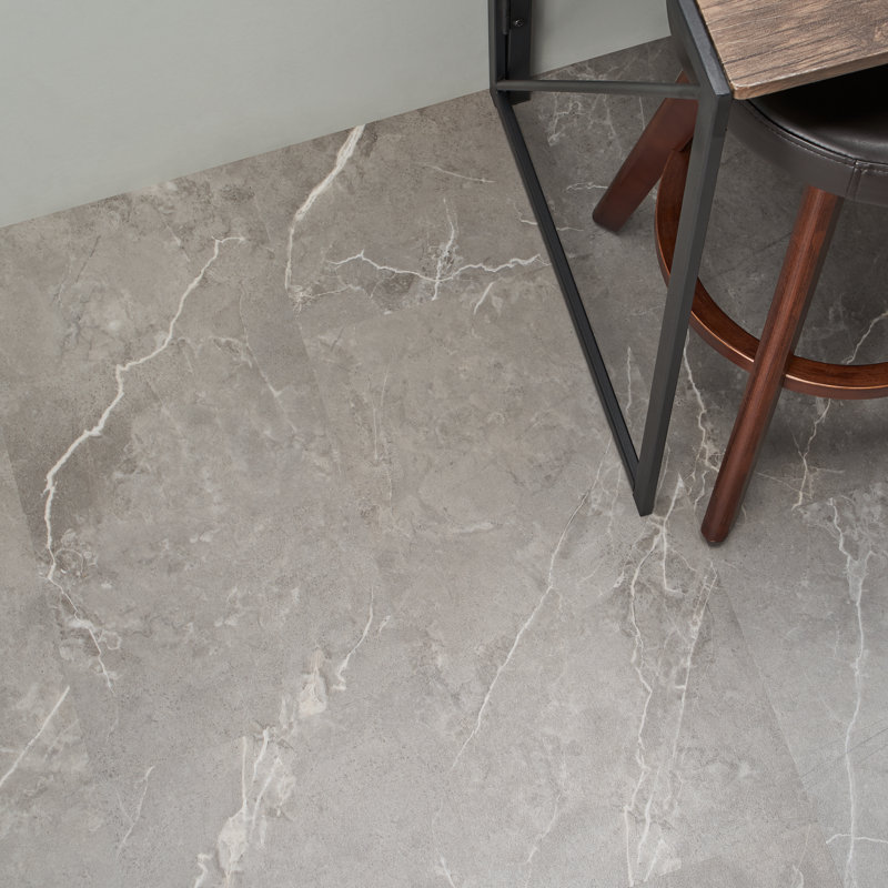 Lujo 12" x 24" x 5mm Click-Lock Marble Look Luxury Vinyl Tile Flooring (23.76 Sq. Ft. / Case), Dark Beige