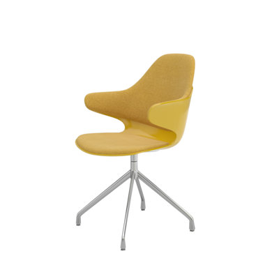 Adora Mid-Century Modern Swivel Accent and Guest Chair for Home and Office, Mustard