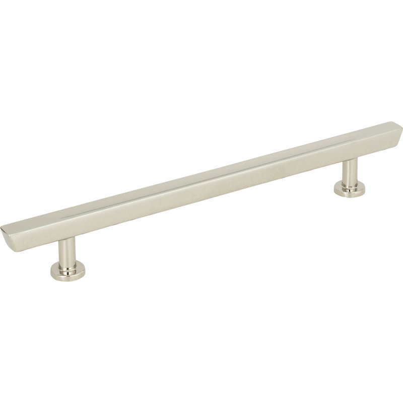 Polished Nickel Modern Bar Pull with Mounting Hardware
