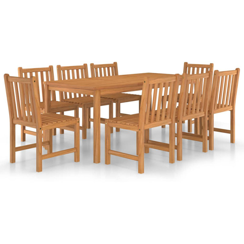 Vitelli 8 - Person Solid Wood Patio Dining Set Rectangular Table