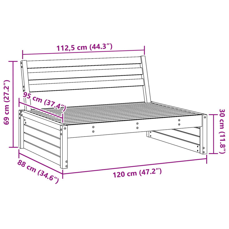 120cm Wide Patio Sofa