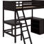Lit mezzanine simple avec tablettes et bureau-901652599