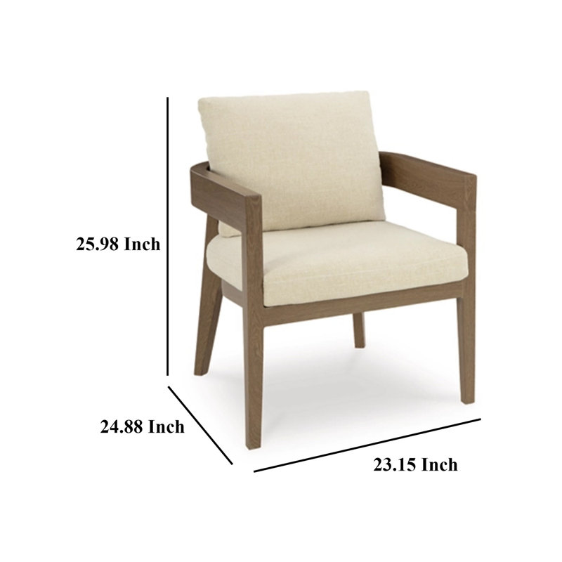 Ensemble de 2 chaises d'extérieur Berry, tissu blanc crème, métal brun