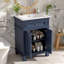 Armoire de salle de bain 24 po Vintage Elegance avec portes à fermeture douce et tablette réglable, meuble-lavabo avec lavabo en céramique-130827483