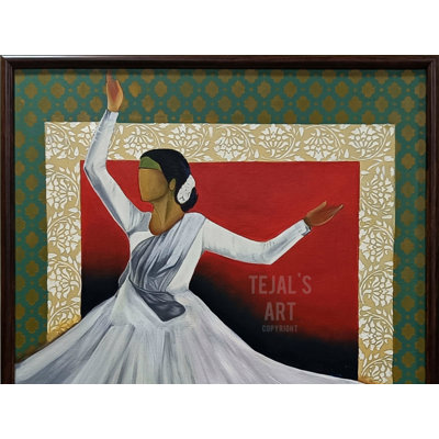 Padanyas - Rythme de Taal | Huile sur toile | Par Tejal Modi | Avec cadre