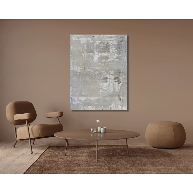 «Gray On White II» par John Beard - reproduction d'artiste sur toile, Brun, H 26 po x l 22 po x P 2 po
