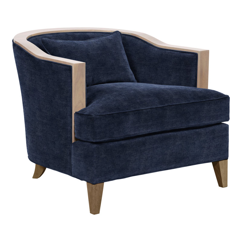 Thom Filicia Home Upholstered Barrel Chair, Hampton, Nadia Eclipse Polyester