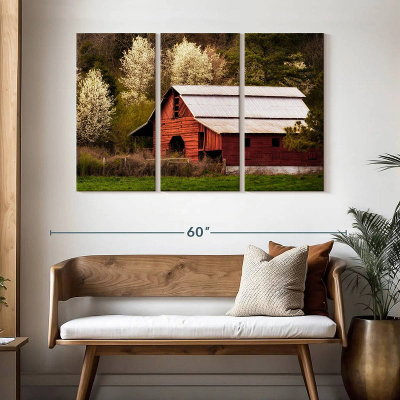 Lilie Skylight Red Barn, 32" H x 50" W