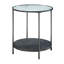 Table d'appoint Modern Living Space: 2 pièces avec plateau en verre trempé noir et base en métal