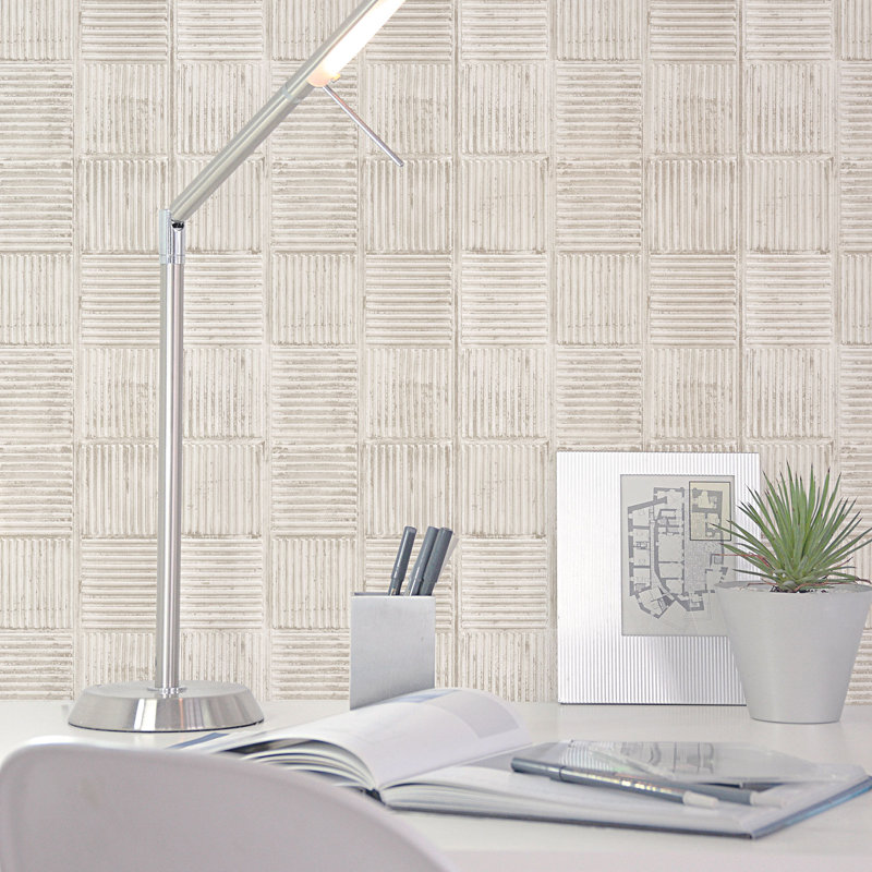 Grunge 10m x 53cm Metallic Wallpaper Roll, Beige