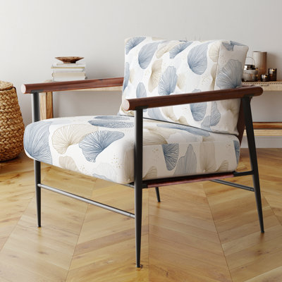 Fauteuil d'appoint abstrait - Fauteuil coquillage côtier bleu