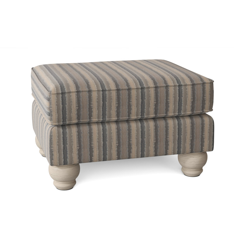Artisan Landing Upholstered Ottoman, Hatteras, Pearl Stripe, 0206-85
