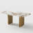Hugette 71'' Luxury Sintered Stone Top Dining Table, Modern Rectangular Kitchen Table for 6-8 People with Stainless Steel, Gold Base Dining Room Table for Living Room ( Table Only)-850415914-850415916