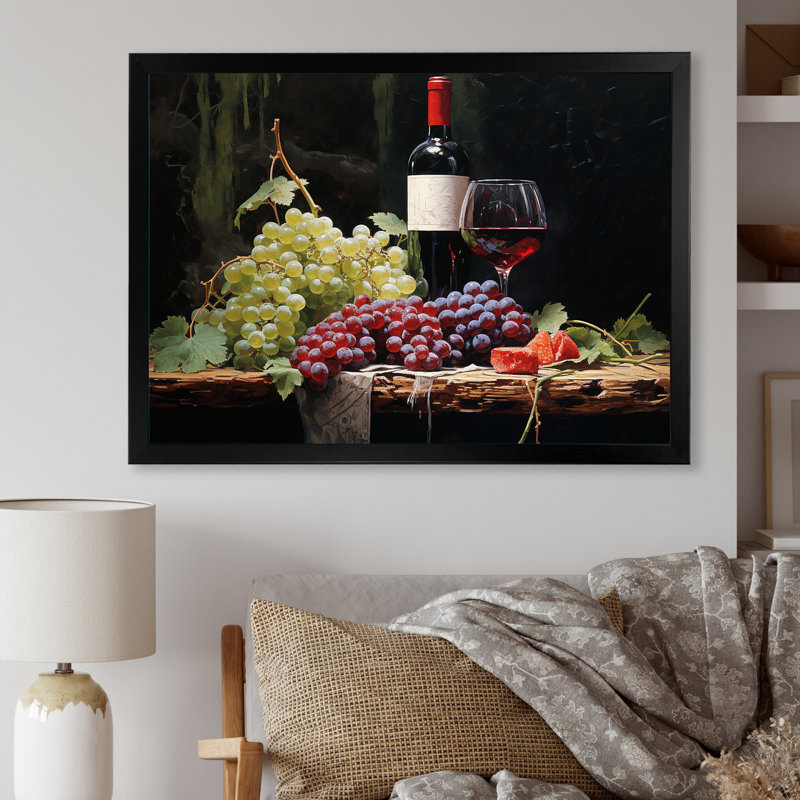 " Cabernets Calm II ", 30" H x 40" W x 1.5" D, Black Single Picture Framed