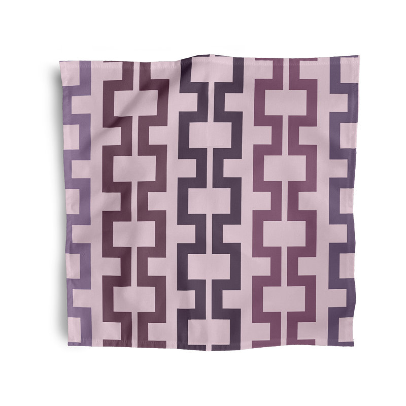 Kyne Polyester Geometric Square Napkin, Pink