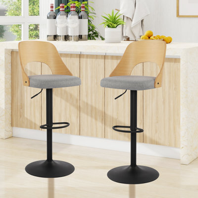 Hittel Swivel Upholstered Adjustable Height Counter Stool with Metal Frame