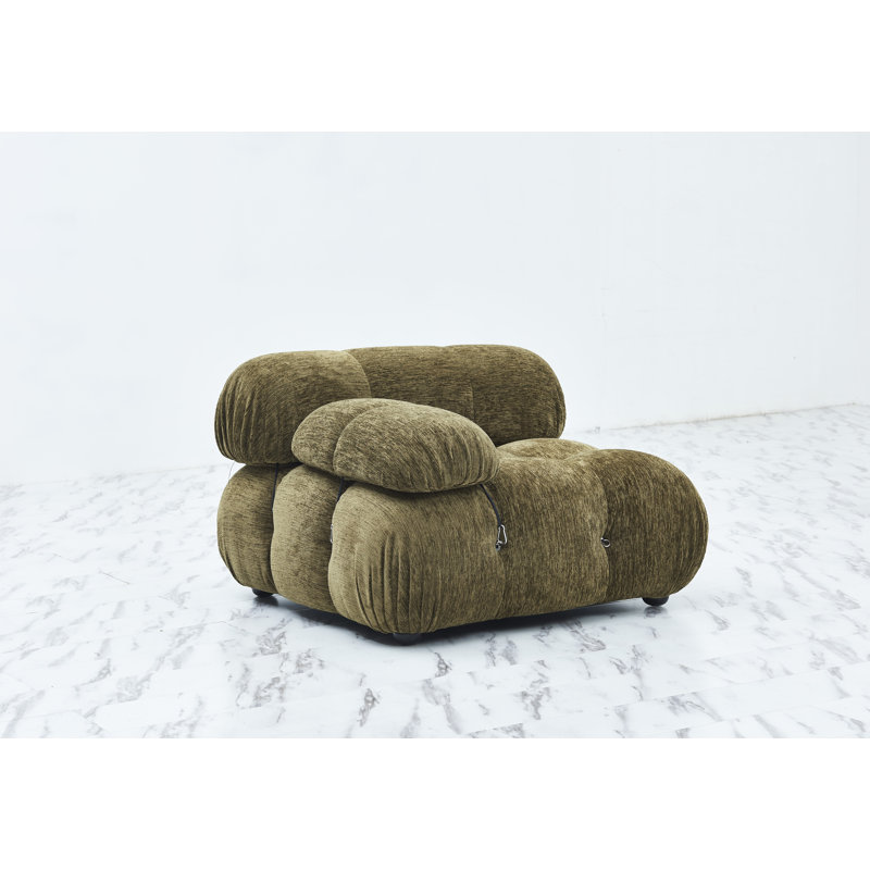 Fauteuil large de 38 po Waino, 100% polyester brun doré