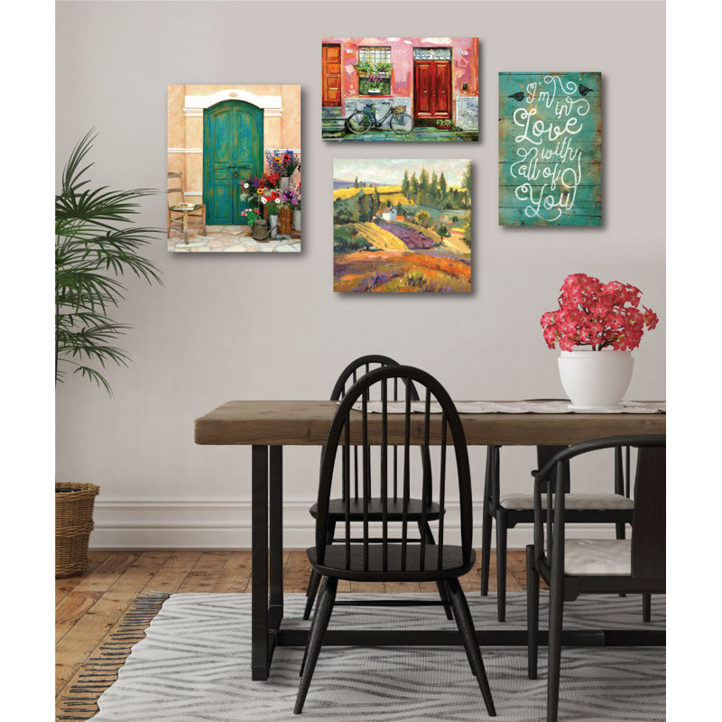 « tuscan sun », ensemble de 4 reproductions de photos sur toile