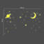 300 Stars and Moons Glow in Dark Wall Sticker