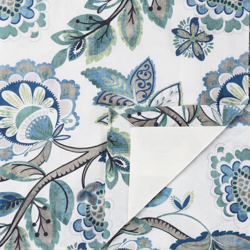 Hilmar 100% Cotton Room Darkening Curtain Pair, Blue, 50" W x 84" L