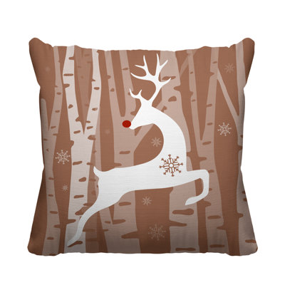 Reindeer Indoor/Outdoor Throw Pillow