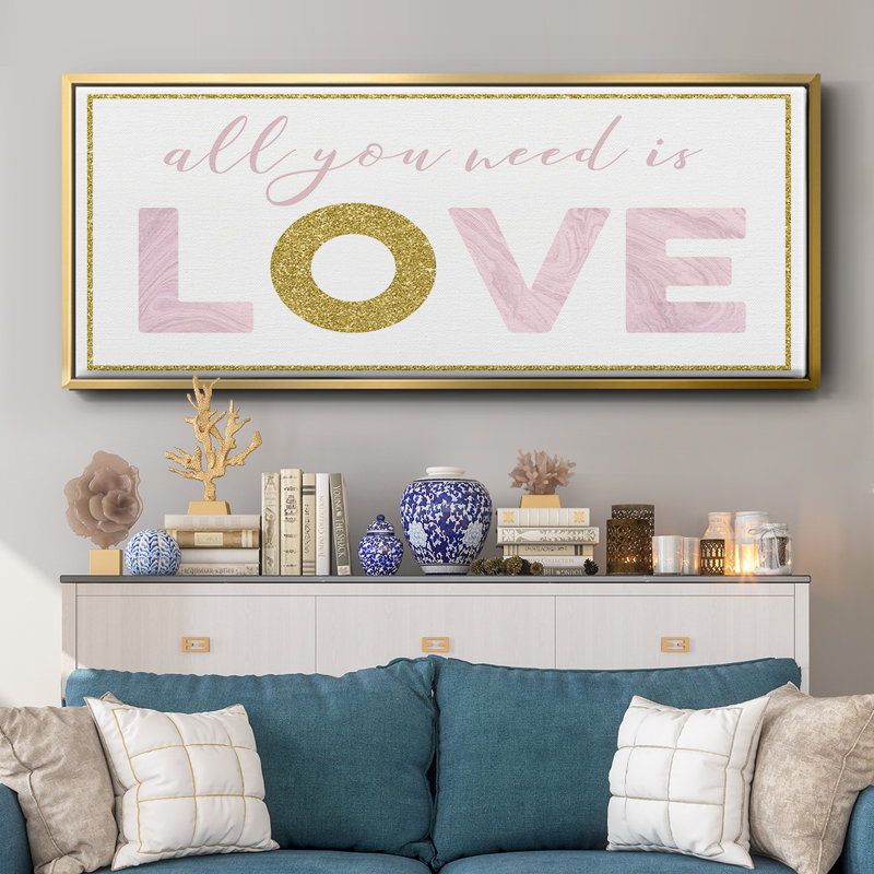 «All You Need is Love», toile encadrée, H 20 po x l 50 po