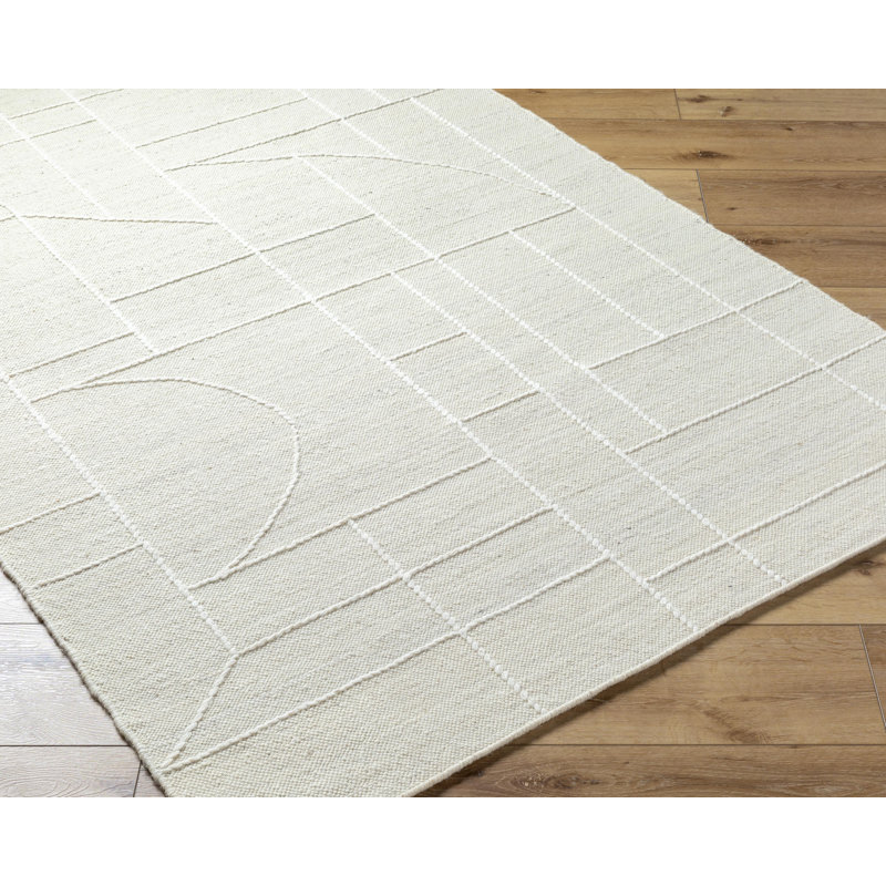 Hand Tufted Wool Geometric Rug, Rectangle 2' x 3'