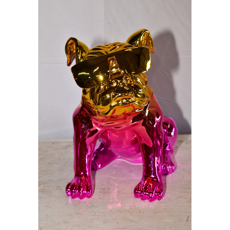 Statue de jardin pour chien Ilijan Ombre, Divers rose